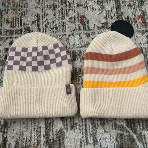 Stylish Cream and Purple Checkered Kids' Beanie